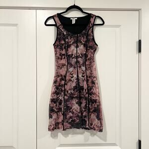 Bar III Women's Bodycon Mini Dress Purple Black‎ Lace Size XS